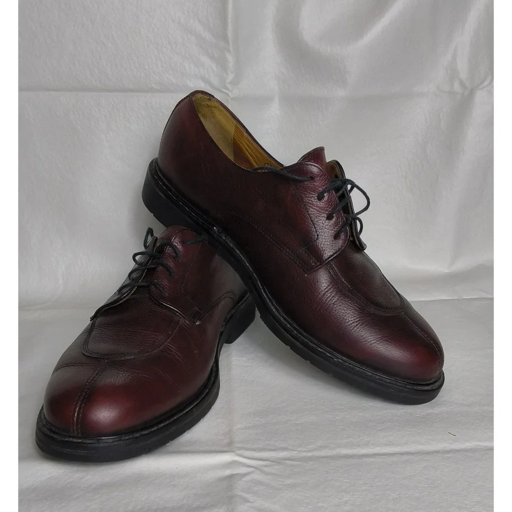 Mephisto Men's Split Toe Oxfords Pebble Grain Leather Brown Comfort Sz 9 1/2